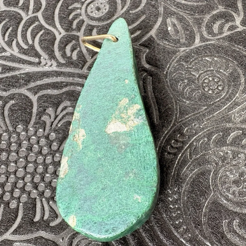 Natural Green Malachite‎ Gemstone Teardrop Shape 22 Gram Charm Pendant